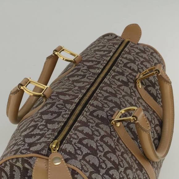 CHRISTIAN DIOR Trotter Canvas Boston Bag Beige Brown Auth 58623 - Picture 6 of 16